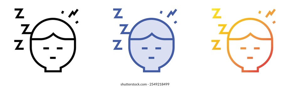 tired icon. Linear, Blue Fill and Gradient Style Design Isolated On White Background