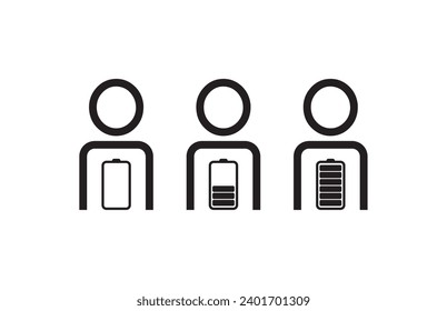 icono cansado en fondo blanco