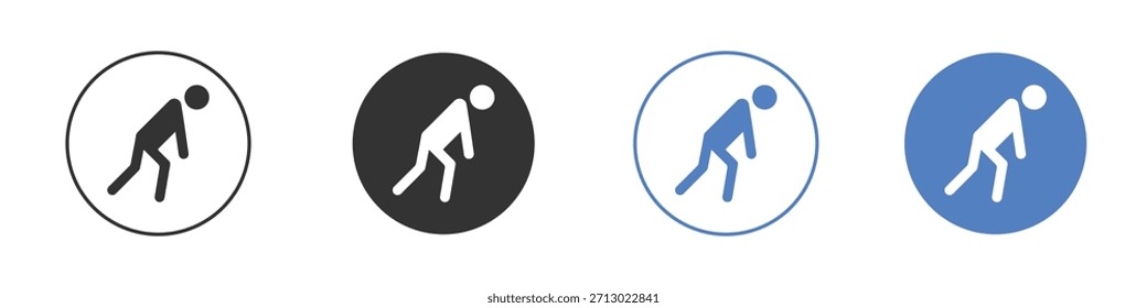 Icono cansado simple Vector minimalista EPS