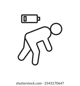 Tired icon. thin stroke and solid.