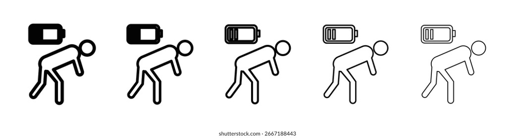 Colección de Vector de ícono cansado. EPS 10