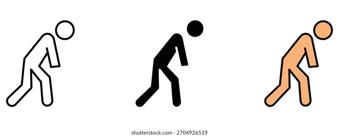 Vector de ícono cansado. sensación de carga y estresado. Ilustración vectorial.