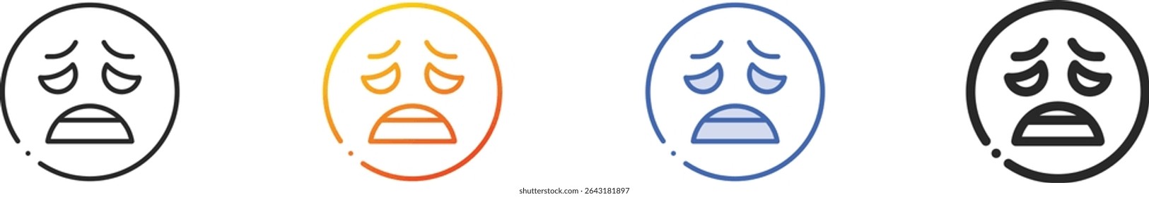 tired icon.Thin Linear, Gradient, Blue Stroke and bold Style Design Isolated On White Background