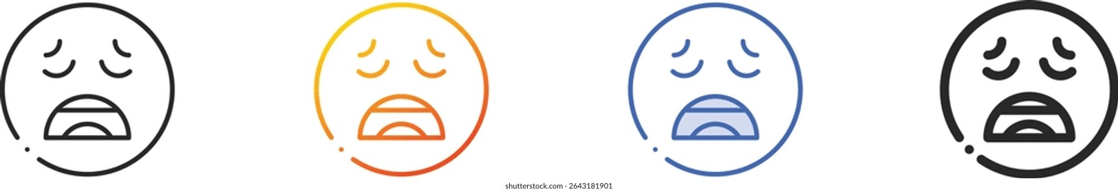 tired icon.Thin Linear, Gradient, Blue Stroke and bold Style Design Isolated On White Background