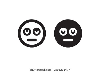 Tired or indifferent face icon Vector