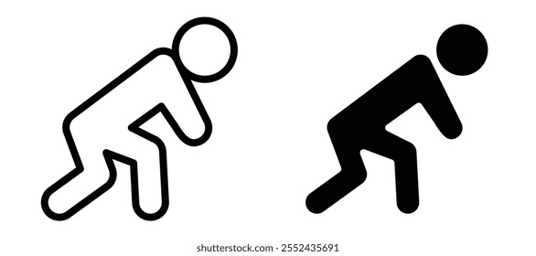 Tired liner icon vector set.