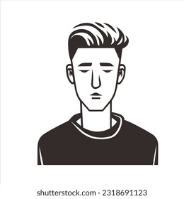 Tired man character. Hand drawn style vector design illustrations.