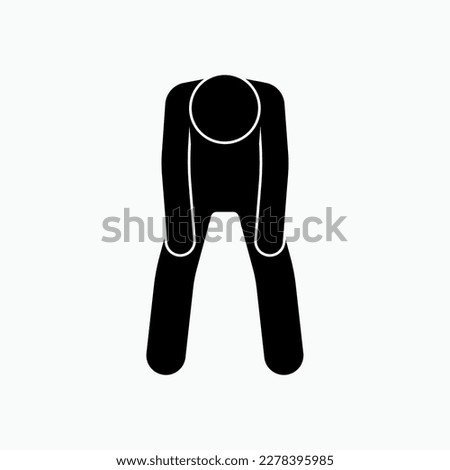 Tired Man Icon. Sadness, Bad Feel. Sick Symbol.