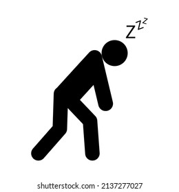 Tired man icon, sleep emotion tired sign, bored concept symbol, graphic vector illustration .