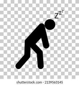 Tired man icon, sleep emotion tired sign, bored concept symbol, graphic vector illustration .