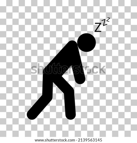 Tired man icon, sleep emotion tired sign, bored concept symbol, graphic vector illustration .