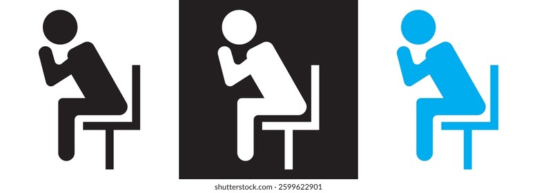 Tired man icon. Vector for app, UI, web. Vector illustration. isolated on white and black background. EPS 10