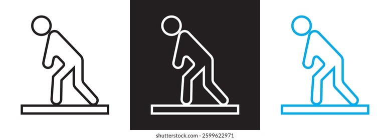 Tired man icon. Vector for app, UI, web. Vector illustration. isolated on white and black background. EPS 10