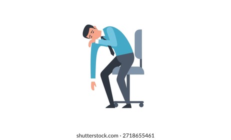 Un hombre cansado se sienta desplomado mostrando fatiga y abrumado