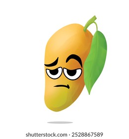 tired mango mascot character. cute, funny, and playful concept. nature, fruit, health, nutrition, cultivation, and education themes