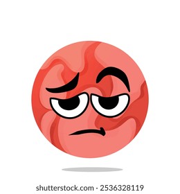 tired mars planet mascot character. cute, funny, and playful concept. solar system, astronomy and education themes
