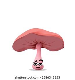 tired mushroom mascot illustration for design. cute and playful concept.  wild, food, nature, forest, edible, and fungi themes