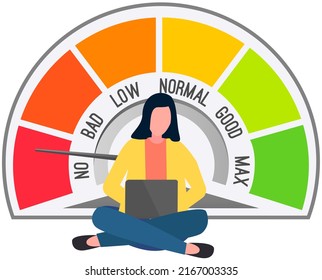Tired office worker. Professional burnout syndrome. Sad, unhappy woman at workplace with laptop. Deadline concept. Busy overworked woman with computer. Large amount of work, low level of motivation