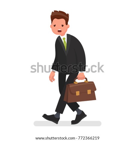 Tired office worker. Stress at work. Concept of failures in business. Vector illustration in a flat style