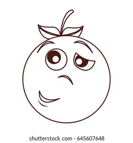 tired orange character kawaii style