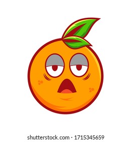tired orange cute character illustration