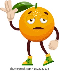 Tired orange, illustration, vector on white background.