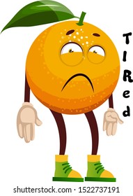 Tired orange, illustration, vector on white background.