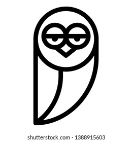 Tired owl icon. Outline tired owl vector icon for web design isolated on white background