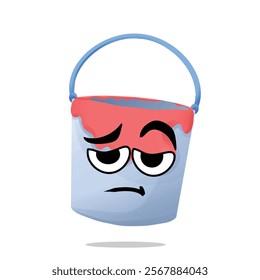 tired paint container mascot illustration for design. cute and playful concept. artwork, workspace, tools, artist, creative, and painting themes