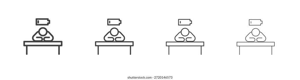 Concepto de icono de persona cansada Pictograma lineal. Ilustración de elemento simple.