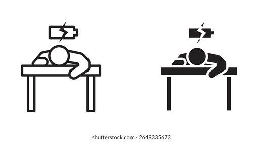 Tired person icon Design Illustrations. editable web icons