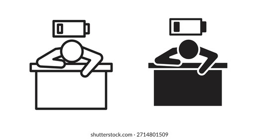 Paquete de iconos de persona cansada. Elemento de diseño de icono de Vector plano.