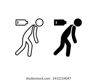 Juego de iconos de persona cansada. ilustración vectorial