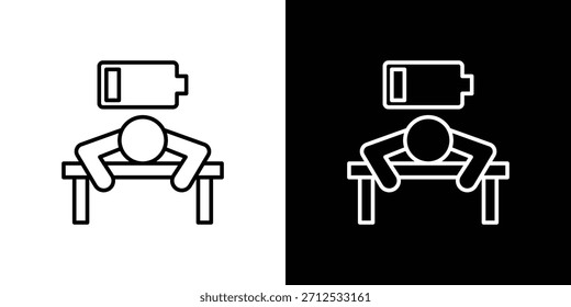 Icono de persona cansada. Símbolo plano simple. Ilustración de pictograma de contorno negro perfecto