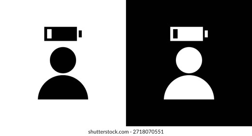 Vector de icono de persona cansada, ilustración sólida, conjunto de pictogramas.