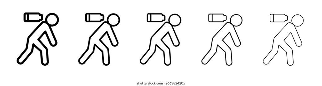 Ícone de pessoa cansada no estilo da Web. Ilustração vetorial. Eps10