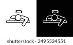 Tired person line icon vector illustration set.