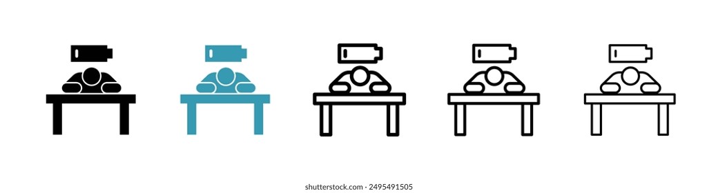 Conjunto de Vectores de línea de persona cansada.
