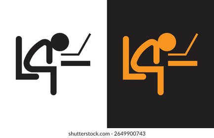 Tired person logo icon. Good icon logo for office, education, industry, entertainment and web.