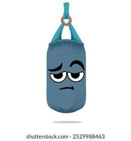 tired punching bag mascot character. cute, funny, and playful concept. combat sport, boxing, hobbies, interst, lifestyle and education themes