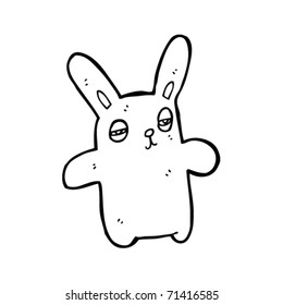 tired rabbit cartoon