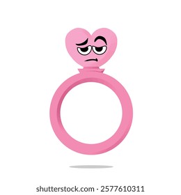 tired ring of love mascot illustration for design. cute and playful concept. sweethearts, romantic, couples, partner, young, and connected themes