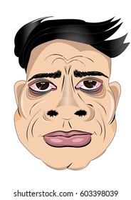 Tired scary man