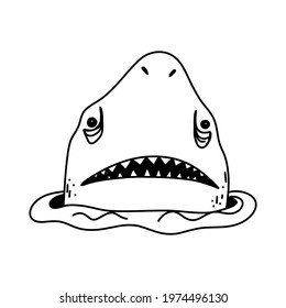 Tired shark vector icon. Illustration isolated on white.