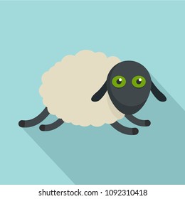 Tired sheep icon. Flat illustration of tired sheep vector icon for web design