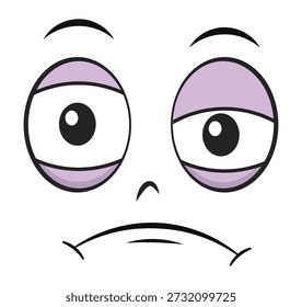 Cansado de desenho animado face expressão vetor ilustração