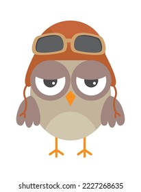 Oveja pequeña canalizada con sombrero de aviador y gafas icono plano