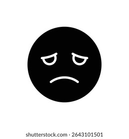 Tired Smile with Drooping Eyes and Weary Expression Icon