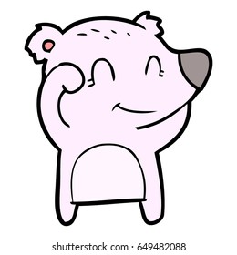 tired smiling bear cartoon
