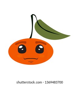 Tired tangerine cartoon image. Vector illustration design